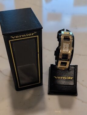 Vernier Gold-Tone Women's Bracelet Watch - Gold and White Face